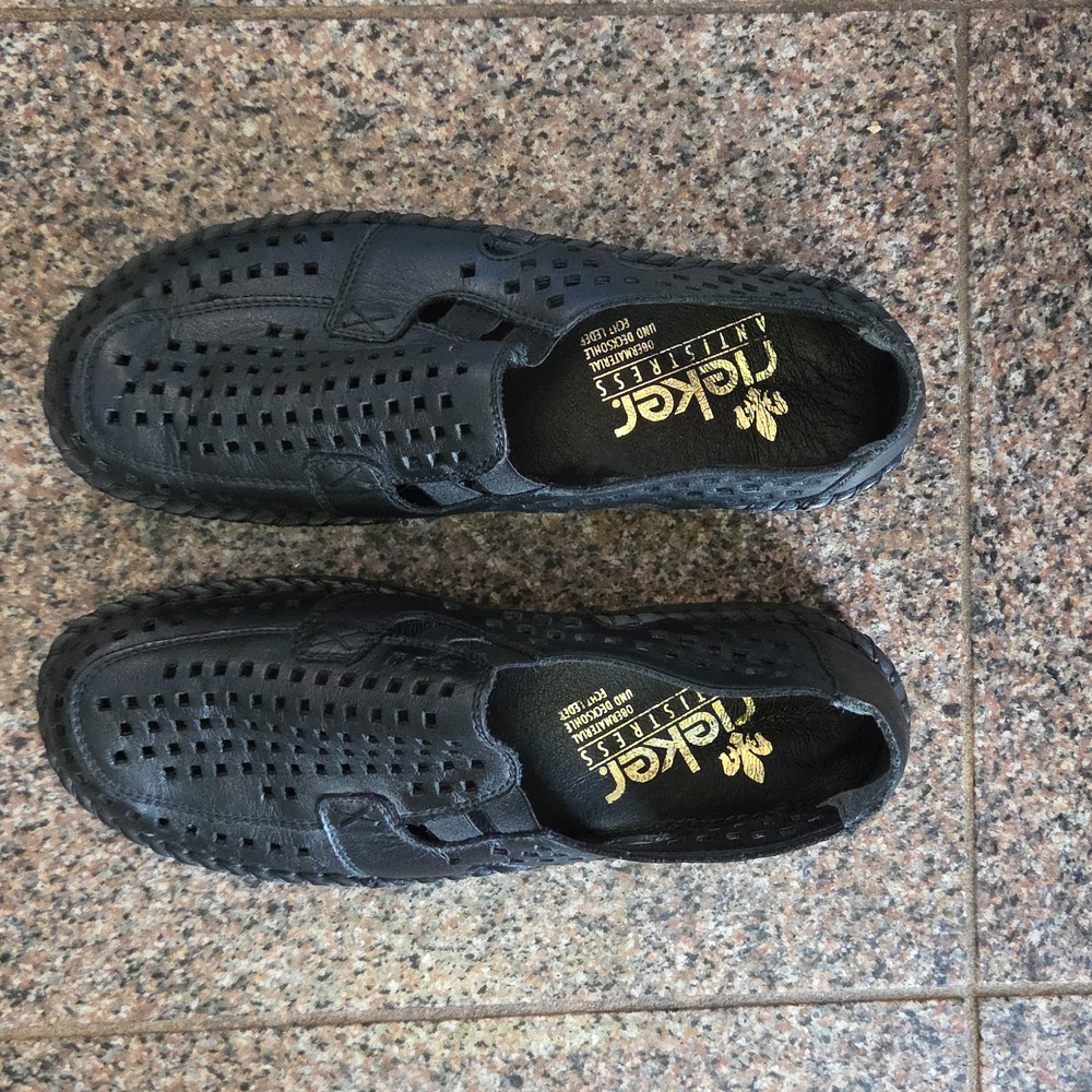 Rieker Women's Black Perforated Loafers